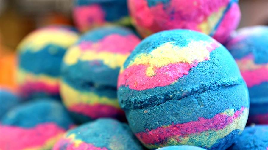 colorful bath bomb