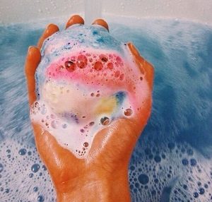 colorful in water bath bomb
