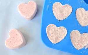 heart shape bath bombs